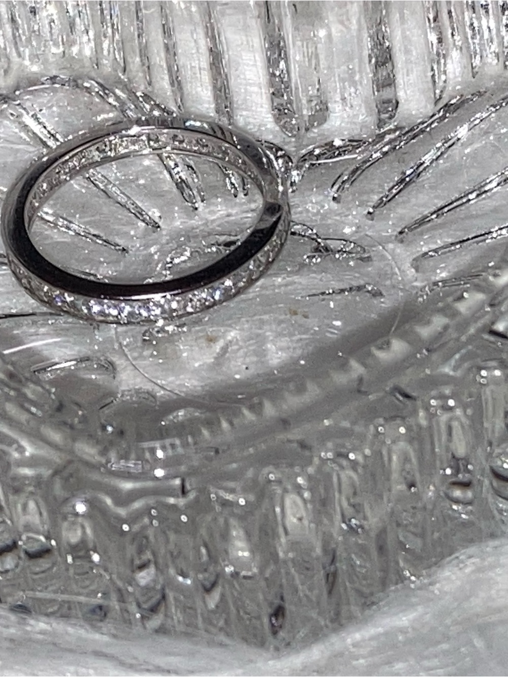 Women's Silver Crystal Eternity Band - Sparkling Clear Stones
